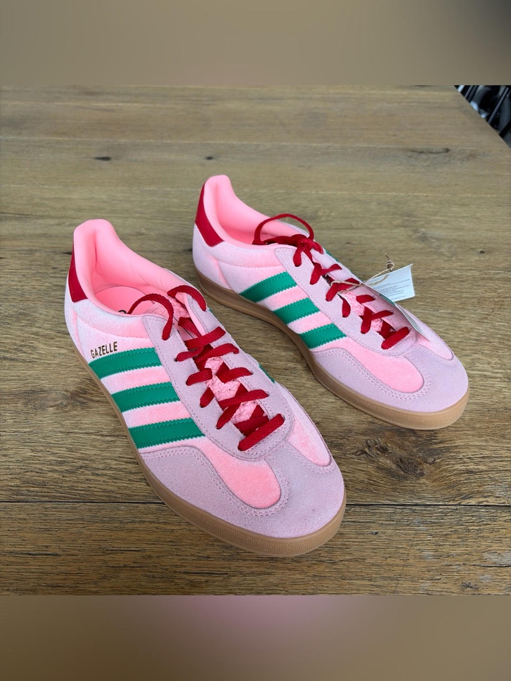 Size 8 Women’s adidas Gazelle Indoor Glow Pink Court Green Shoes JI2713 - Picture 10 of 10